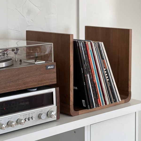 Modern design Vinyl Record holder,  Wood Record Storage, LP Record Stand, Record Cabinet, Record Player Console, Record Storage