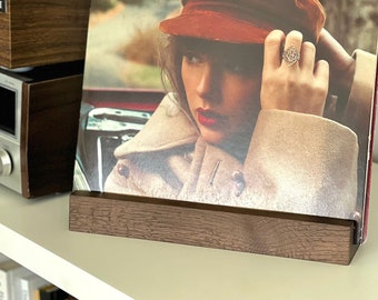 Oak Wood Now Playing Record Stand: Vinyl Display