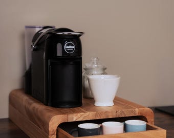 オーク無垢材コーヒーマシンスタンド：キッチンカウンター