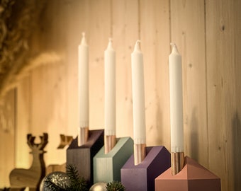 FTWdesign Portacandele magnetico con quattro singoli elementi, portacandele con calamita, ideale anche come corona d'avvento