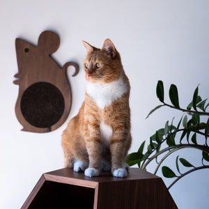 Cat Scratcher Wall Mount Cat tree Modern pet furniture Cat scratching post wood Scratch tree Scratching board for cat