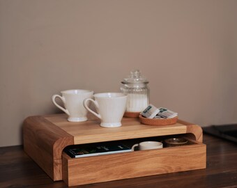 Support de dosettes de café, panier de rangement en métal pour capsules de café avec base en bois et couvercle, organisateur de capsules d'expresso pour comptoir, bureau, accessoires de station de bar Support de dosettes de café, panier de rangement en métal pour capsules de café avec base en bois et couvercle, organisateur de capsules d'expresso pour comptoir, bureau, accessoires de station de bar