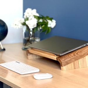 Laptop Stand Oak Wood Laptop Riser Laptop Desk MacBook Stand Desk ...