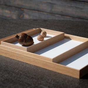 Oak wood Serving Tray Set of 3 Wooden Trays, Wood Tray, Decorative Tray, Table Tray, Tea Tray, Ottoman Tray, Candle Tray, Coffee Table Tray