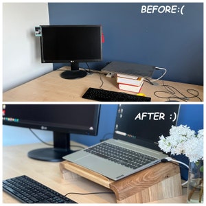 Laptop Stand Oak Wood Laptop Riser Laptop Desk MacBook Stand Desk ...