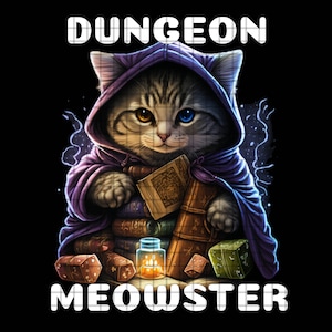 Lindo archivo PNG "Dungeon Meowster" Cat Game Master