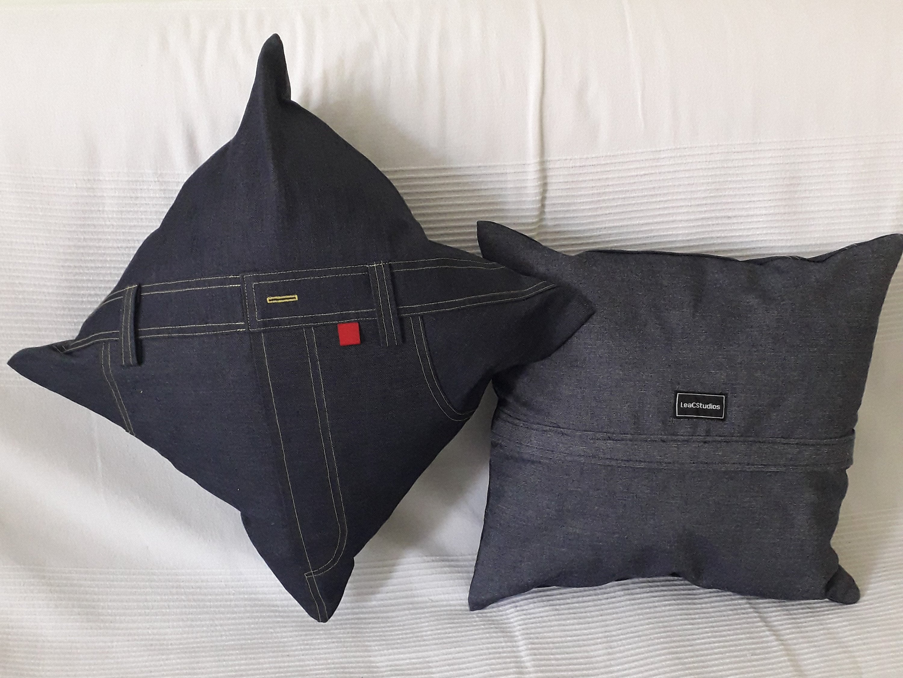 Denim Jean Style Cushion Cover With Cushion READY TO SHIP Etsy