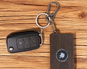 Wooden AirTag Holder Case Keychain Key Ring,Walnut,Natural White,Cherry Red,Wooden Handcrafted,Handmade Bag Charm Air Tag Key Cover