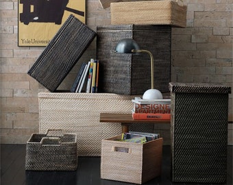 Rattan weave square storage basket,Multi color rattan basket,Rattan basket with handle,Clothes and toys storage basket,Livingroom decoration