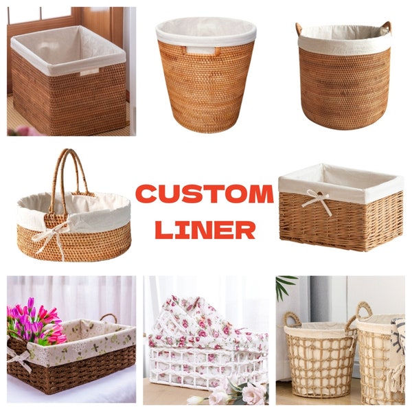 Custom all size storage basket box liner,Custom bike basket liner,High quality cotton and linen liner