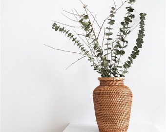 Rattan Flower Vase,Natural Woven Flower basket,Housewarming Gifts