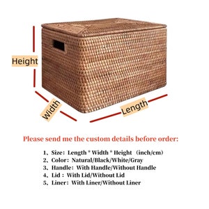 Custom made size color rattan weave storage basket,Mudroom cabinet basket,Cubbies basket,Cubicle cupboard basket,Bookshelf storage basket image 4
