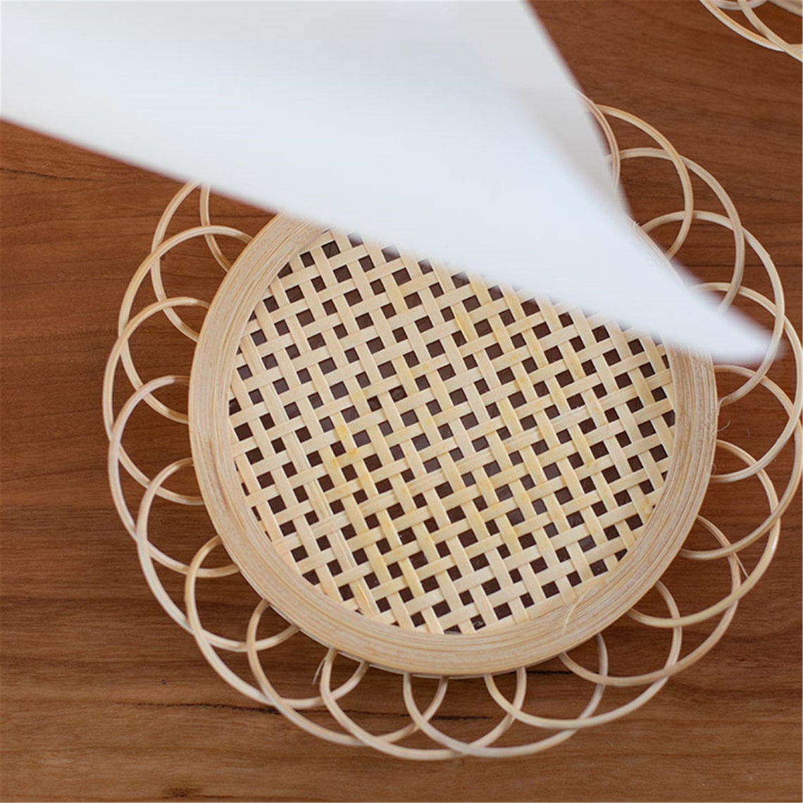 Rond Bambou Rattan PlacematBraided Mat Heat Resistant Hot Etsy France
