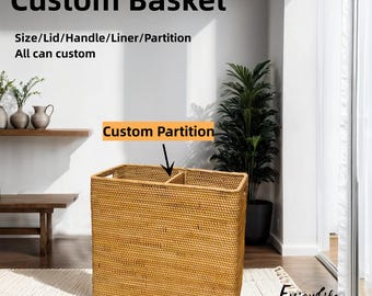 Custom rattan weave storage basket,can custom size or partition or handle or lid or liner.Cubbies basket,Equipment storage