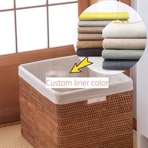 Custom all size storage basket box liner,Custom bike basket liner,High quality cotton and linen liner image 2