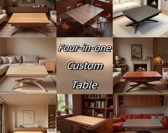 4-in-1 Custom Handcrafted Height Adjustable Table, Multiple Color Expandable Transformer Table,Multifunctional Table,Dining Table,Home Decor