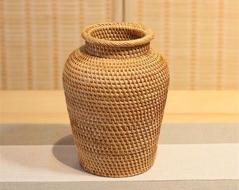 Rattan Flower Vase,Rattan Flower basket,Natural Woven Flower basket,Housewarming Gifts