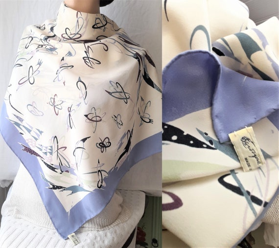XL Georgina Von Etzdorf 1980's Silk Scarf Large A