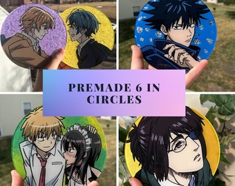 Premade 6 dans les peintures en plexiglas Anime Circle