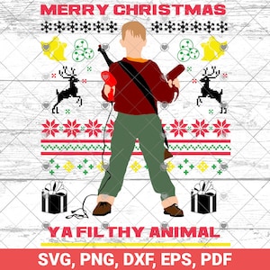 Feliz Natal, seu animal imundo svg, suéter feio svg, camisa de Natal svg, citação de Natal retrô svg, citação sozinha svg, SVG de inverno, natal