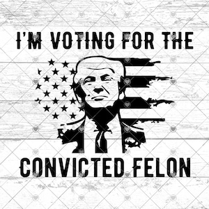Trump 2024 svg, überführter Felon svg png, ich wähle überberechtigter Felon 2024 svg, Retro amerikanische Flagge Trump 2024 svg png