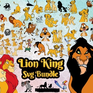 Pacote SVG do Rei Leão, Hakuna Matata svg, Lion svg, Simba svg, Rei Leão Cricut, Pacote em camadas, Clipart do Rei Leão, Arquivos de corte do Rei Leão