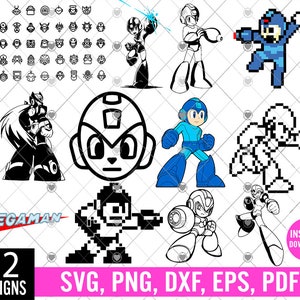 Paquete Megaman Svg, clásico mega man svg, Megaman Silhouette, Smash Bros Svg, Cortar archivos para Cricut Silhouette, Dxf, Png