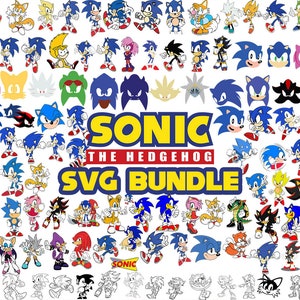 Le hérisson Svg Bunde, SONIC SVG, le hérisson Svg, Sonic Head Svg, visage Svg, personnages SVG, fichiers de coupe pour Cricut, sonic personnages personnages