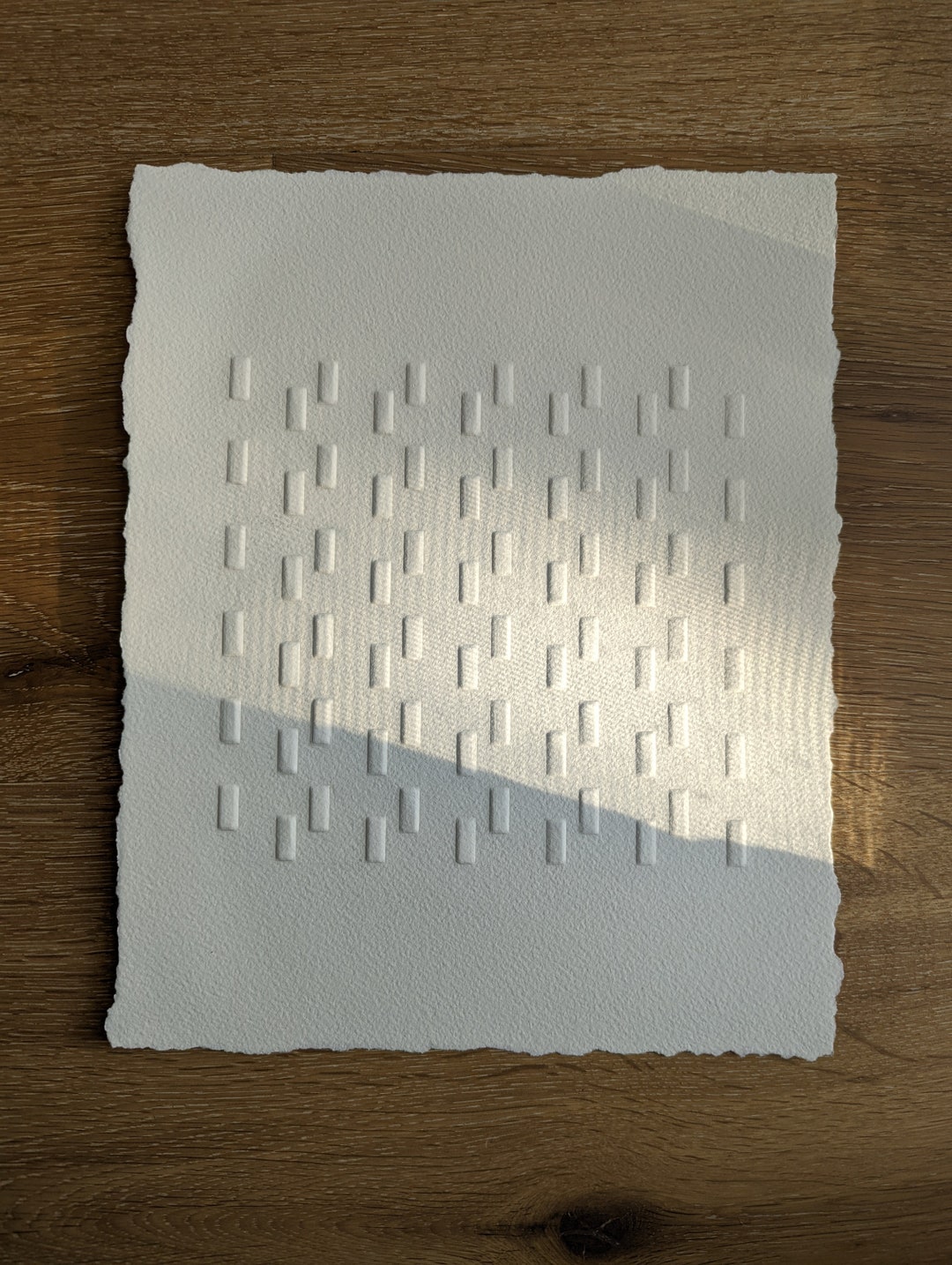 STOCKED I Minimalist Embossed Art Print Original Art Stagger Etsy