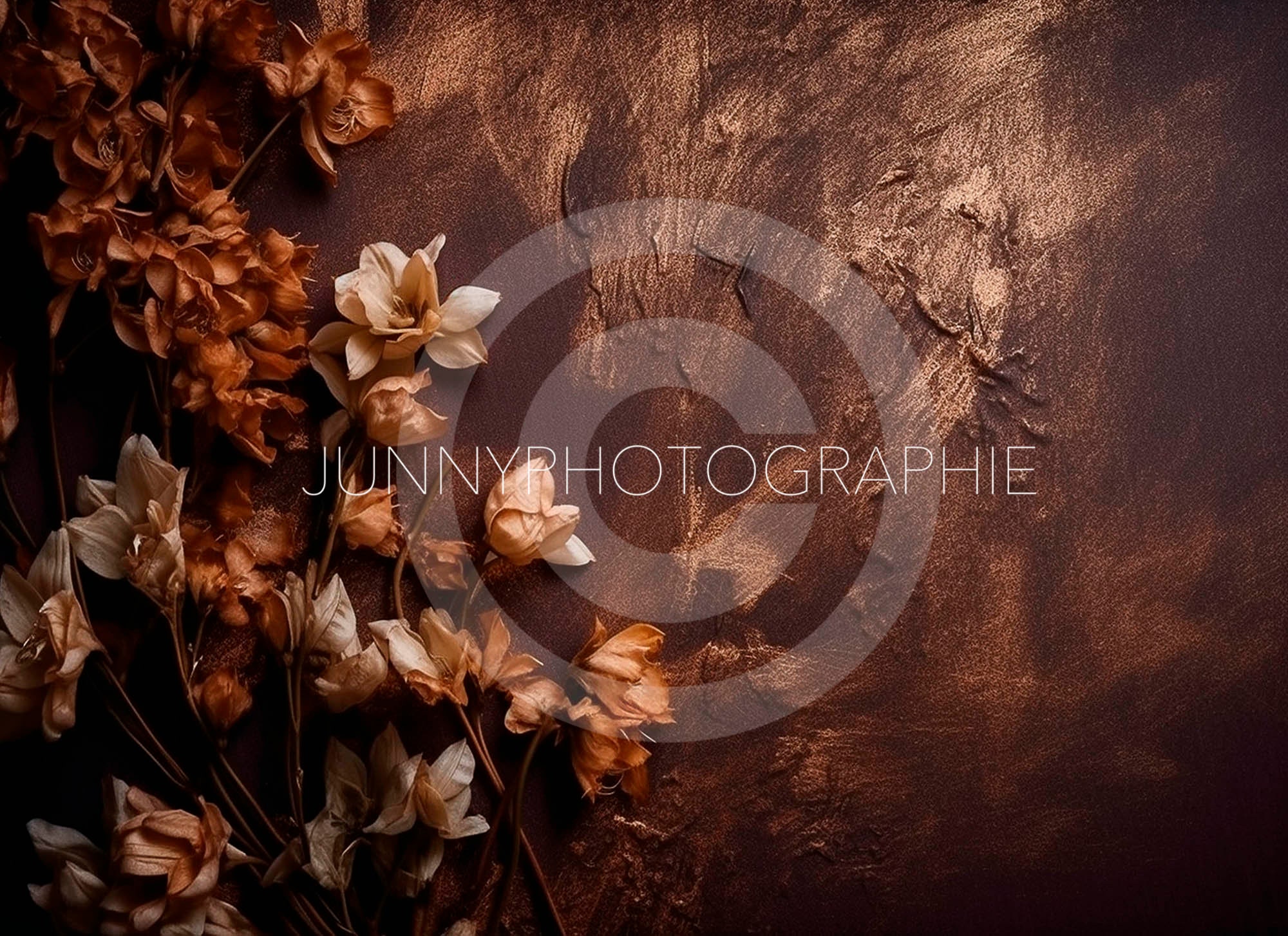 12 Floral Gold and Brown Overlay for Photoshop, Photography Background