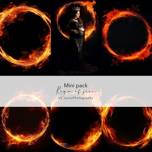 5 rings of fire overlay for Photoshop, Photography Background, Fine art texture