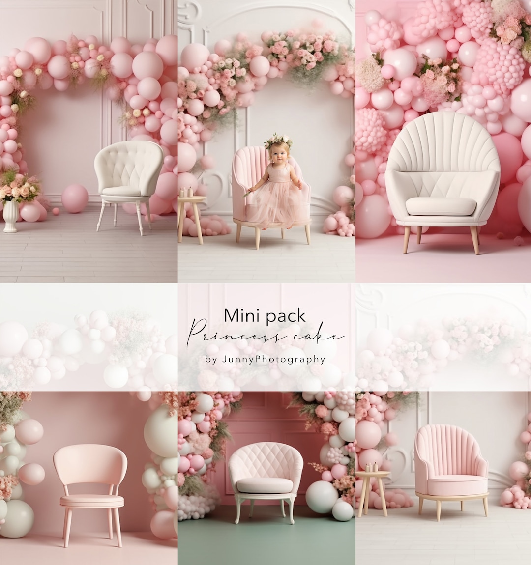 5 Digital Background for Smash Cake , Flowers, Girl, Pink, Photoshop