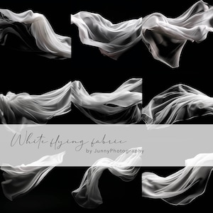 9 white flying fabric for Photoshop, Photography Background, Fine art photography, Photo Overlays, Photoshop Overlay