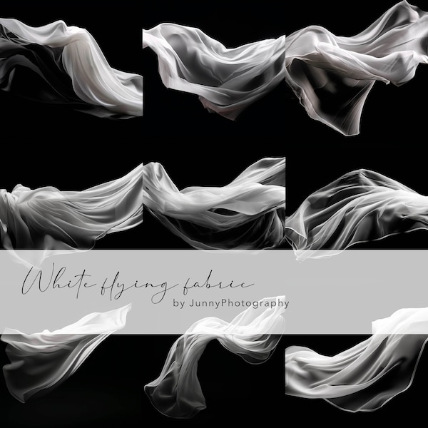 9 white flying fabric for Photoshop, Photography Background, Fine art photography, Overlays photo, Photoshop Overlay