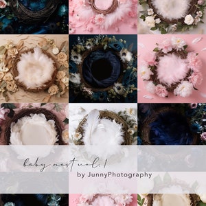 12 newborn floral digital background for Photoshop, Photography Background, Fine art texture, Photo overlays,