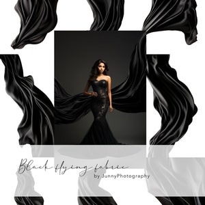 12 black flying fabric on transparent background, Photography, Fine art photography, Photo overlays, Photoshop Overlay