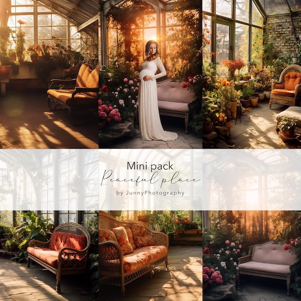 5 digital background for Photoshop winter garden greenhouse, Photography Background, Fine art texture, Photo overlays, Photoshop Overlay