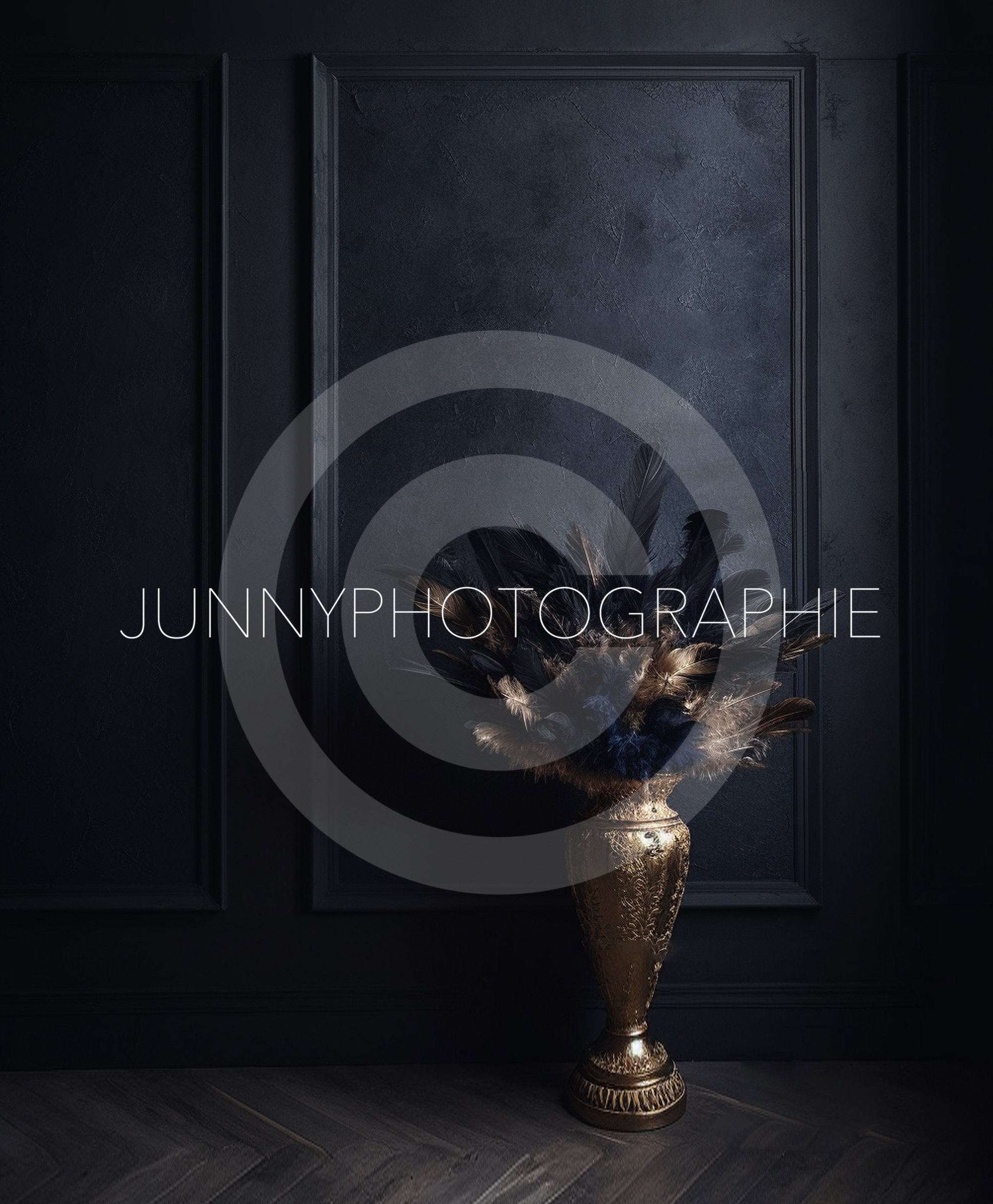 12 Boho Dark Blue Decor Digital Background for Photography