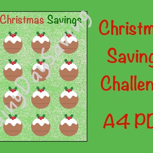 Christmas Savings Challenge/Tracker - Christmas Pudding - A4 PDF  - Digital & Printable