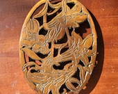 Old Dutch Design Copper Plated Cast Iron Botanical Trivet