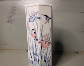 Toyo Kingfisher and Iris Vase