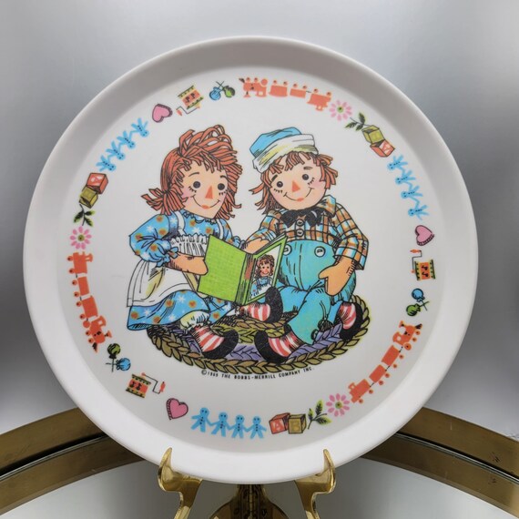 Raggedy Ann u0026 Andy Plate 限定版 1776-1976 Vintage 1969 Oneida Raggedy Ann \u0026 Andy Melamine Child\u0027s 3-Piece