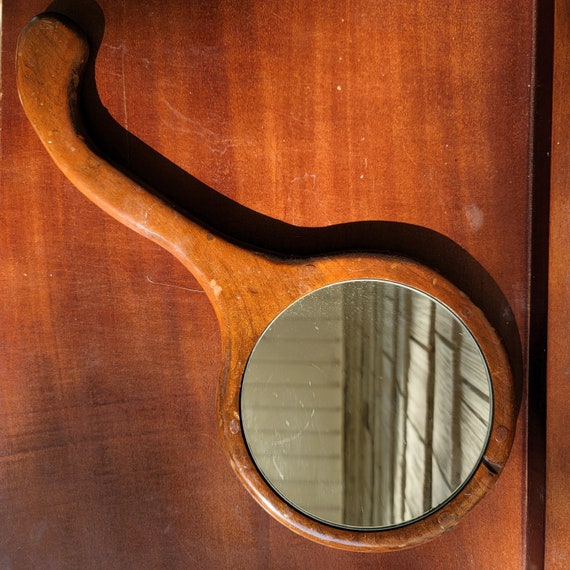 Wooden Hand Held Mirror Etsy