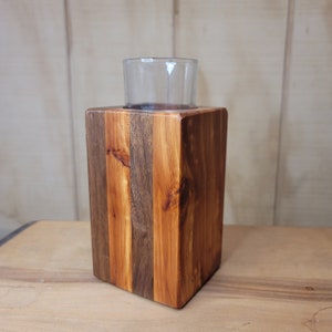 Wooden Pillar Votive Holder