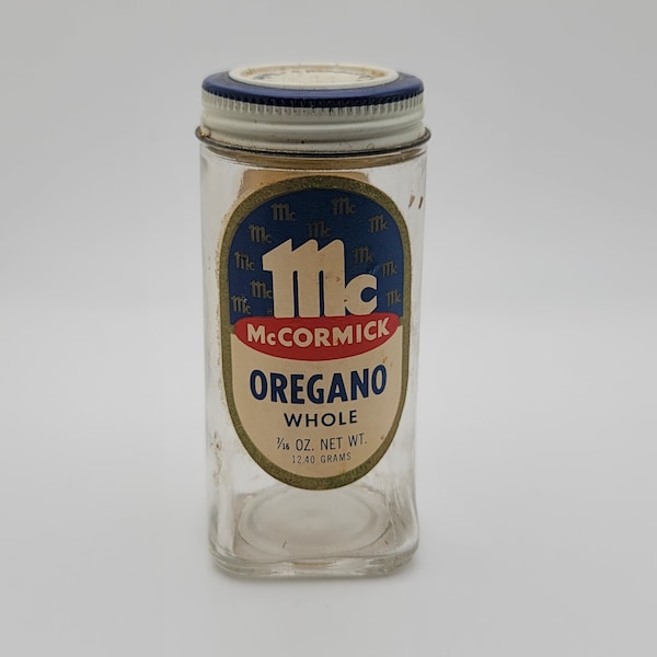 Antique McCormick Oregano Glass Jar