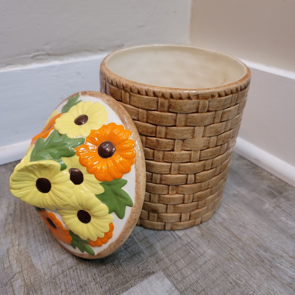 Cottagecore Daisy Kitchen Canister Etsy