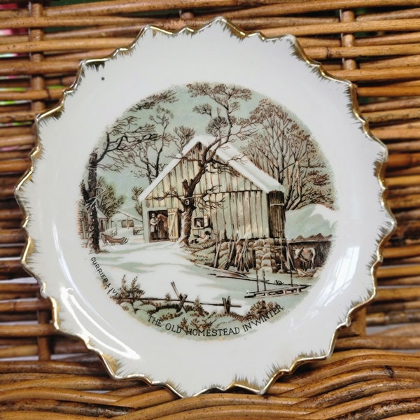 Currier & Ives "the Homestead in Winter" Collectors Plate - Etsy