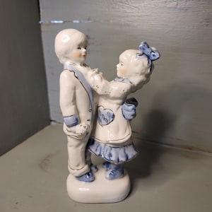 Blue and White French Colonial Porcelain Figures