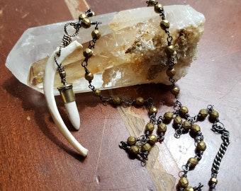 Scavenged Raccoon Rib and Upcycled Shell Casing Artisan Hand Crafted Rosary- OOAK