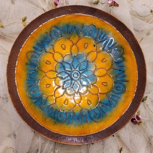 Copper and Enamel Offering Bowl
